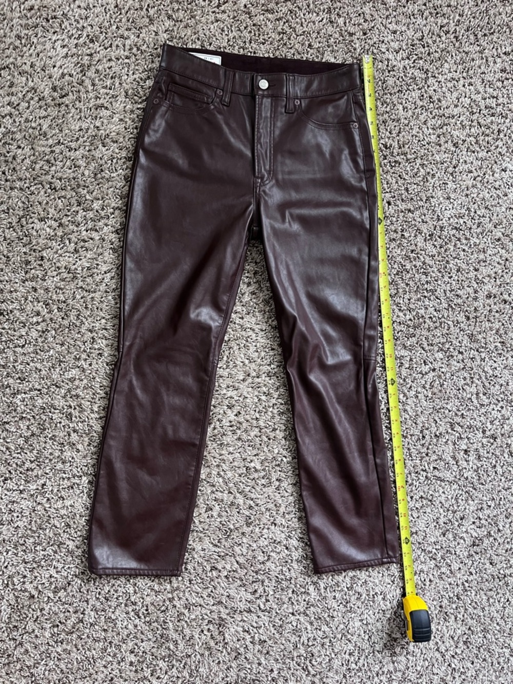 GAP Vintage Slim High Rise Faux Leather Pants‎ Brown 28/6 Short